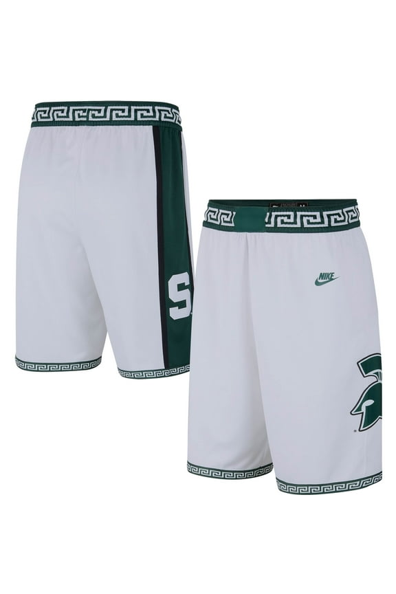 Men's Nike White Michigan State Spartans Limited Retro Basketball Shorts