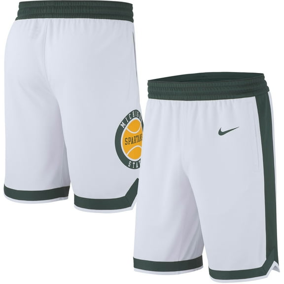 Men's Nike White Michigan State Spartans Retro Replica Basketball Shorts