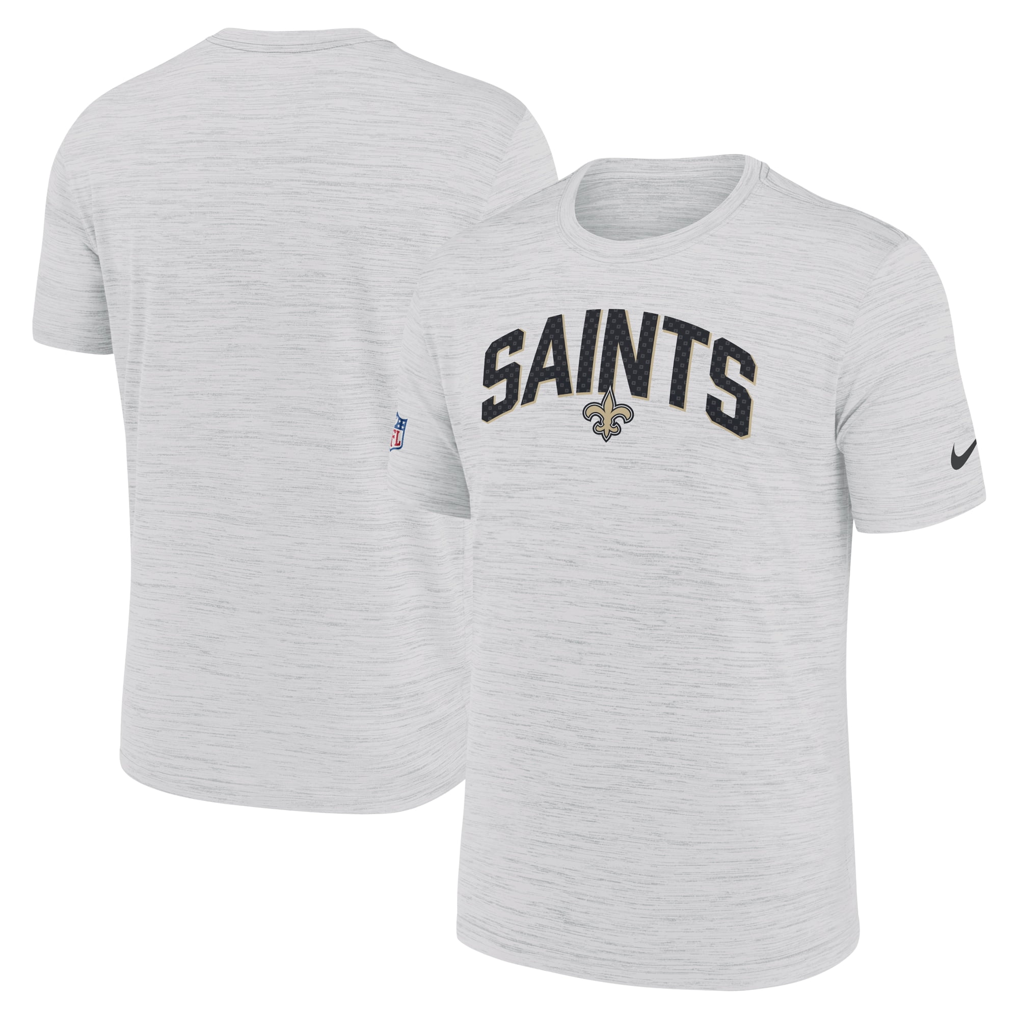 Men s Nike White New Orleans Saints Sideline Velocity Athletic Stack Performance T Shirt Walmart