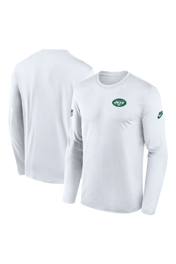 Men's Nike White New York Jets Legend Small Logo Dri-FIT Long Sleeve T-Shirt