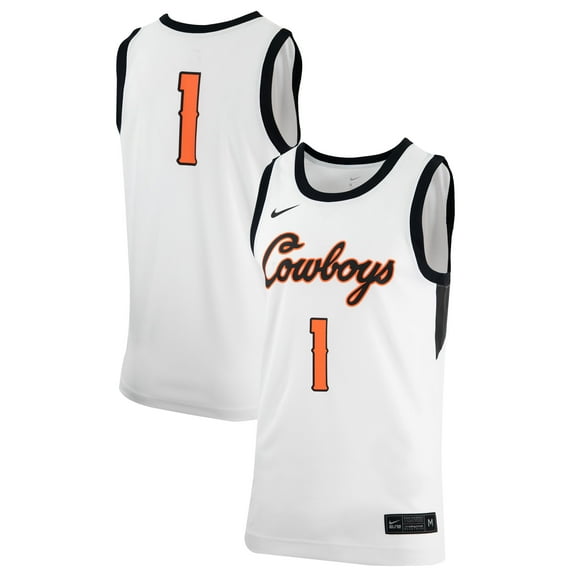Men's Nike White Oklahoma State Cowboys Retro Replica Basketball Jersey