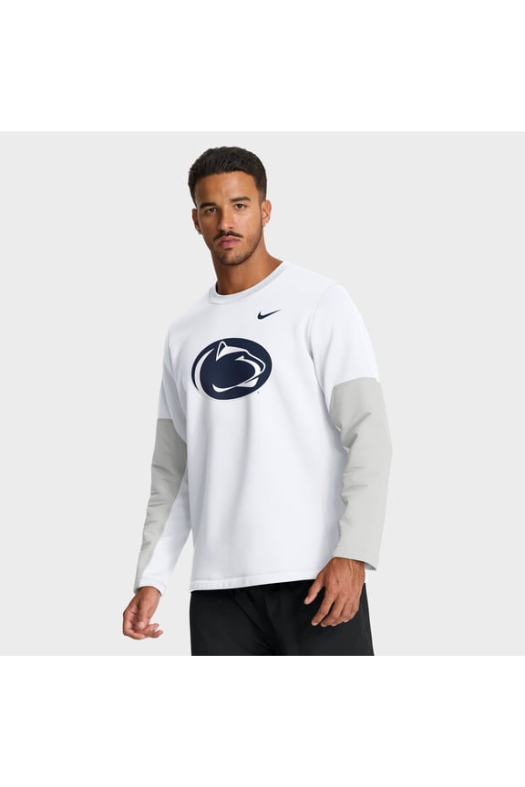 Men's Nike White Penn State Nittany Lions 2025 Sideline Coach Therma-FIT Long Sleeve T-Shirt