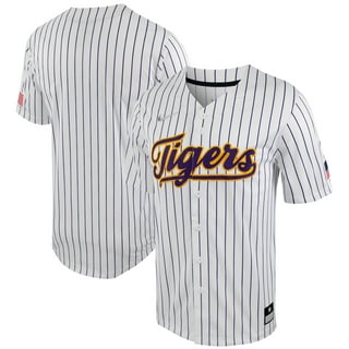 Vintage LSU Tigers Baseball Jersey Mens Medium Purple Gold 90s Embroidered  NCAA