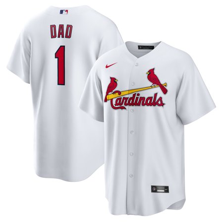 Men's-Nike  White St. Louis Cardinals #1 Dad Home Replica Jersey