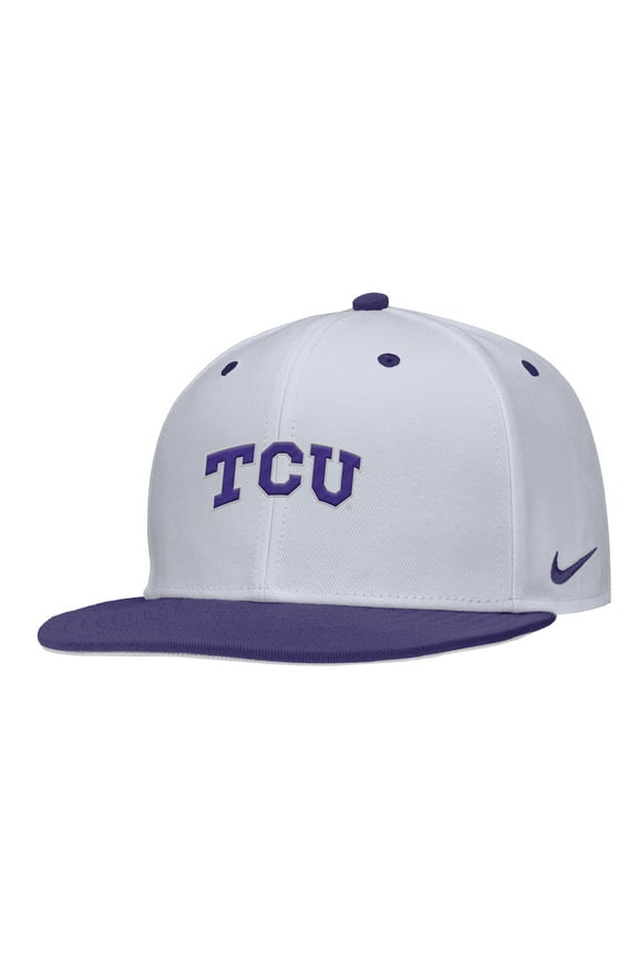 Men's Nike White TCU Horned Frogs On-Field Baseball Performance Fitted Hat