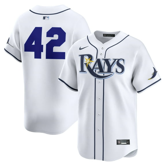 Men's Nike White Tampa Bay Rays Home 2025 Jackie Robinson Day Limited Jersey