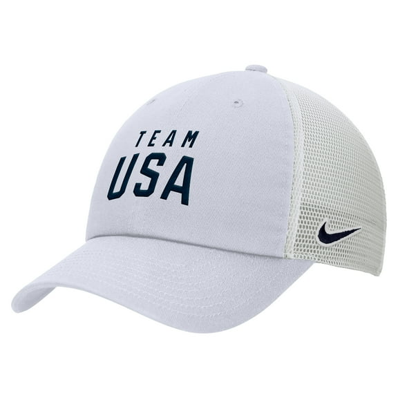 Men's Nike  White Team USA Club Dri-FIT Trucker Adjustable Hat