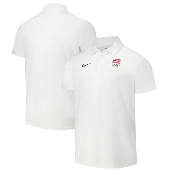 Men's Nike White Team USA Woven Performance Polo