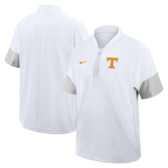 Men's Nike White Tennessee Volunteers 2025 Sideline Short Sleeve Quarter-Zip Dri-FIT Coach Jacket