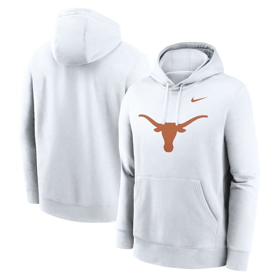 Men's Nike White Texas Longhorns Primetime Club Fleece Pullover Hoodie