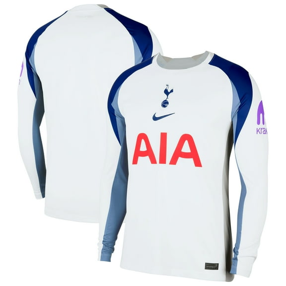 Men's Nike White Tottenham Hotspur 2025/26 Home Replica Long Sleeve Jersey