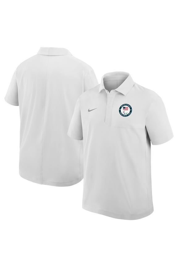 Men's Nike White U.S. Paralympics Woven Polo
