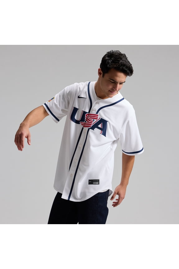 Men's Nike White USA Baseball 2026 World Baseball Classic Home Stadium Jersey