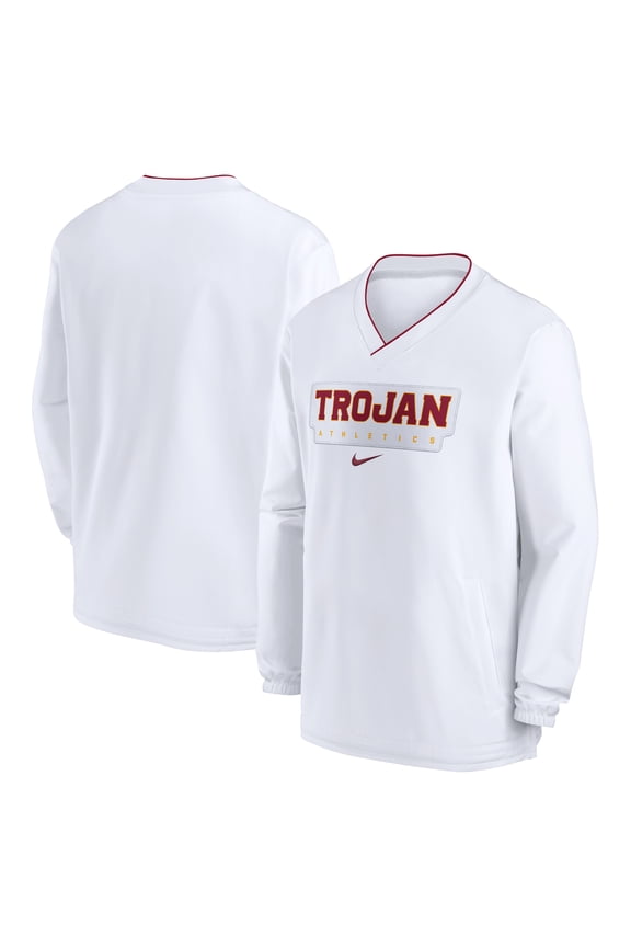 Men's Nike White USC Trojans 2024 Sideline Pullover Windshirt