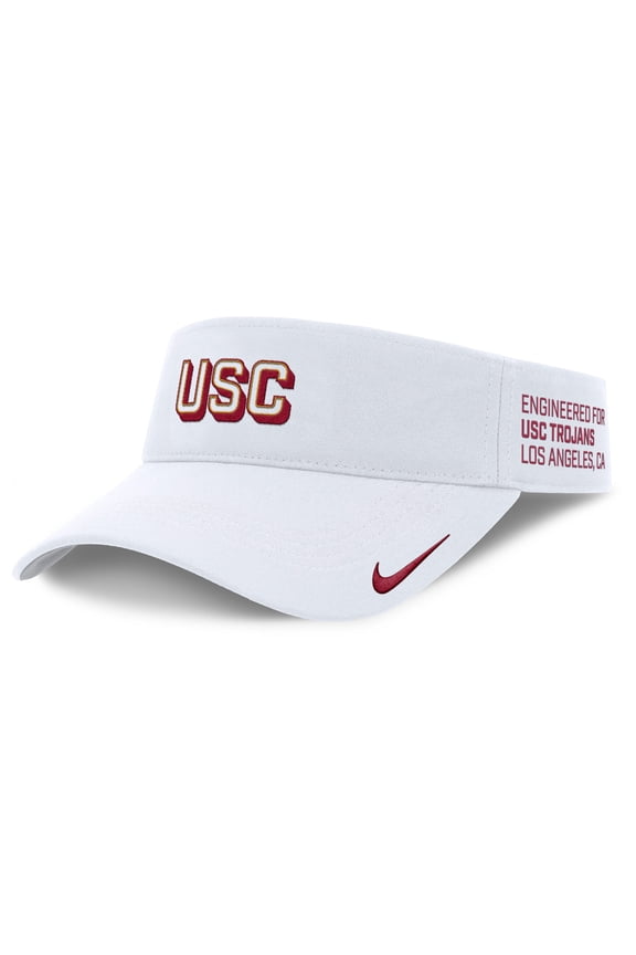 Men's Nike White USC Trojans 2025 On-Field Gameday Performance Ace Adjustable Visor