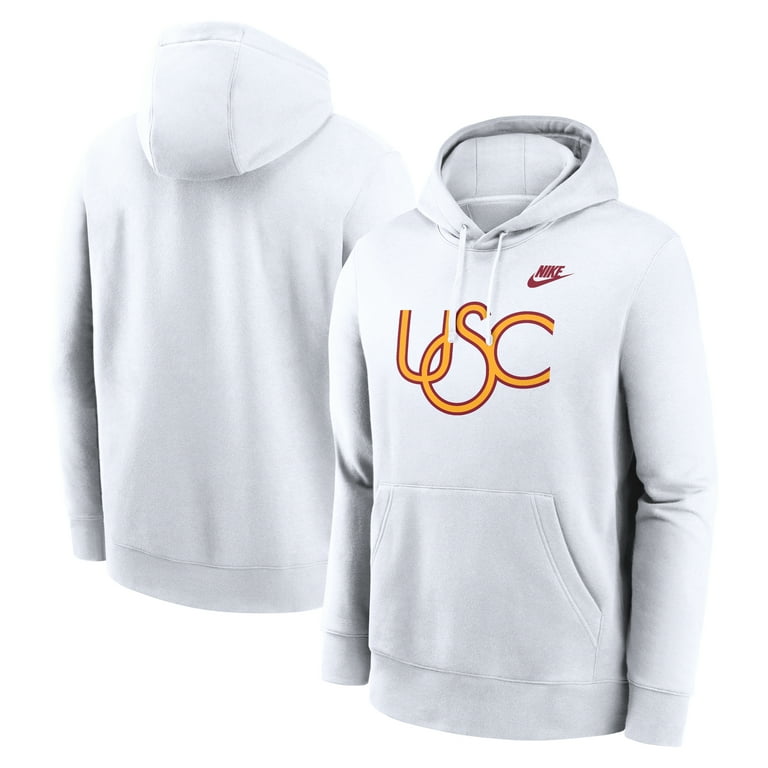 Men s Nike White USC Trojans Legacy Logo Club Fleece Pullover Hoodie Walmart