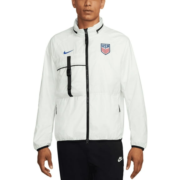 Men's Nike White USMNT 2024 Halo Anthem Full-Zip Jacket