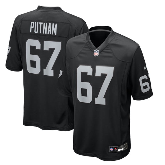 Men's Nike Will Putnam  Black Las Vegas Raiders Team Game Jersey