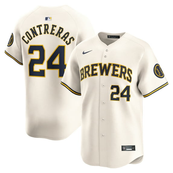 Men's Nike William Contreras Cream Milwaukee Brewers Home Limited Player Jersey