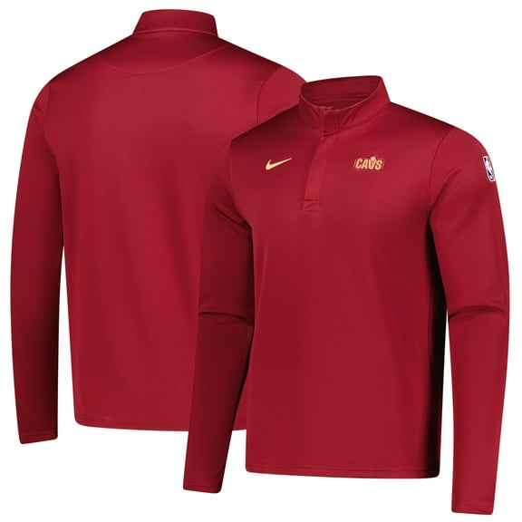 Men's Nike Wine Cleveland Cavaliers 2025/26 Authentic Coaches Quarter-Zip Dri-Fit Top
