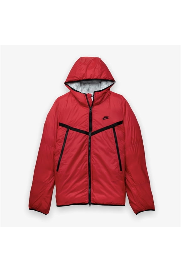 Men's Nike Winter Coat Sportswear Therma-FIT Hooded Jacket Size Small Very Berry Red Puffer