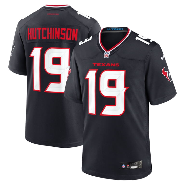 Men's Nike Xavier Hutchinson Navy Houston Texans Team Game Jersey