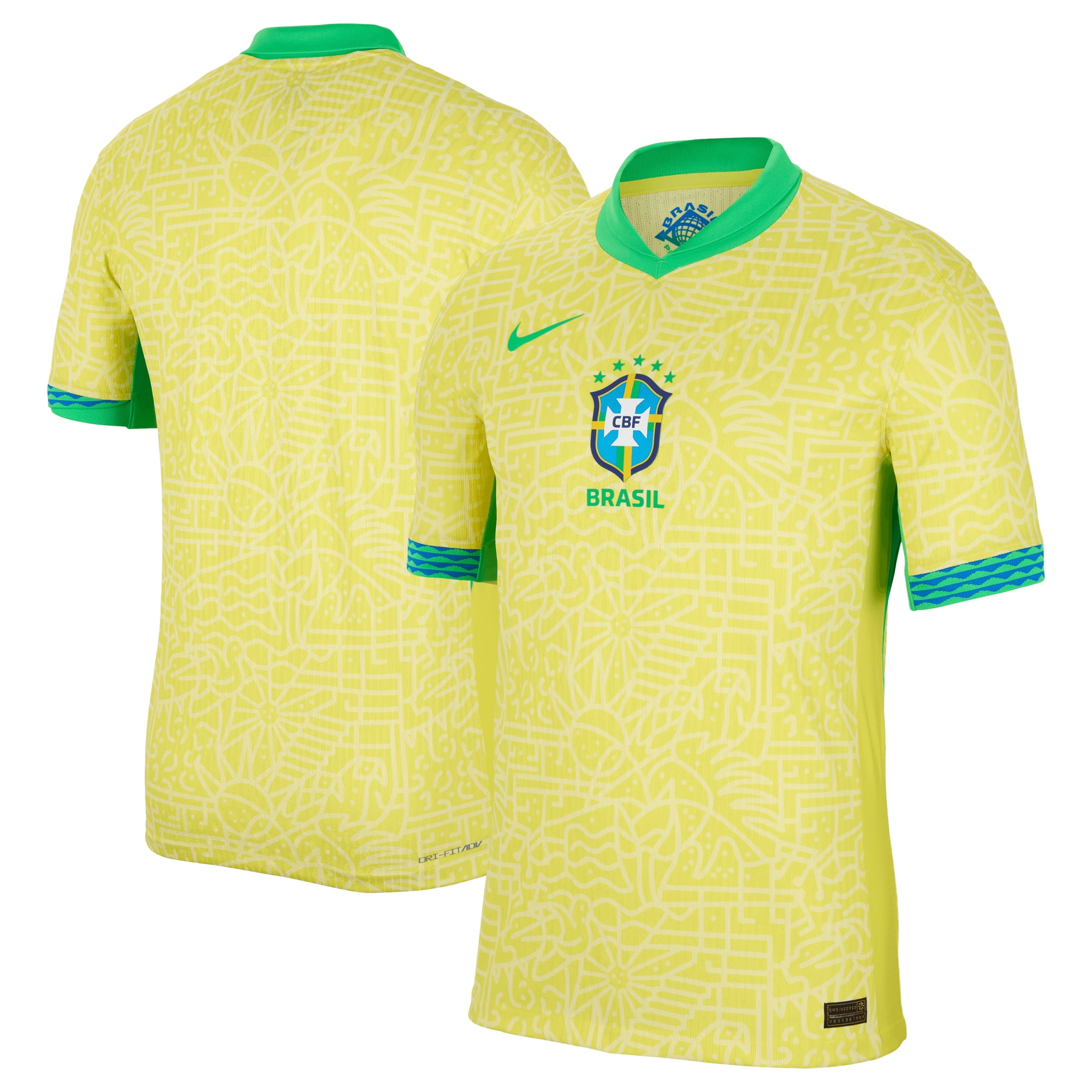 Men s Nike Yellow Brazil National Team 2024 Home Match Authentic Jersey Walmart