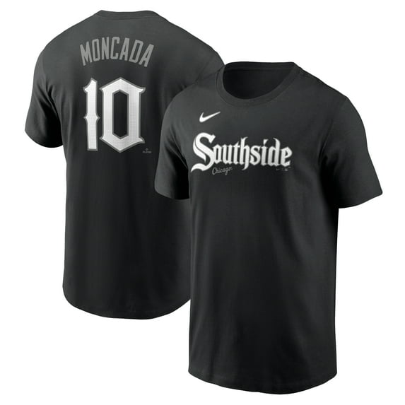Men's Nike Yoan Moncada-Black Chicago White Sox City Connect Fuse Name & Number T-Shirt