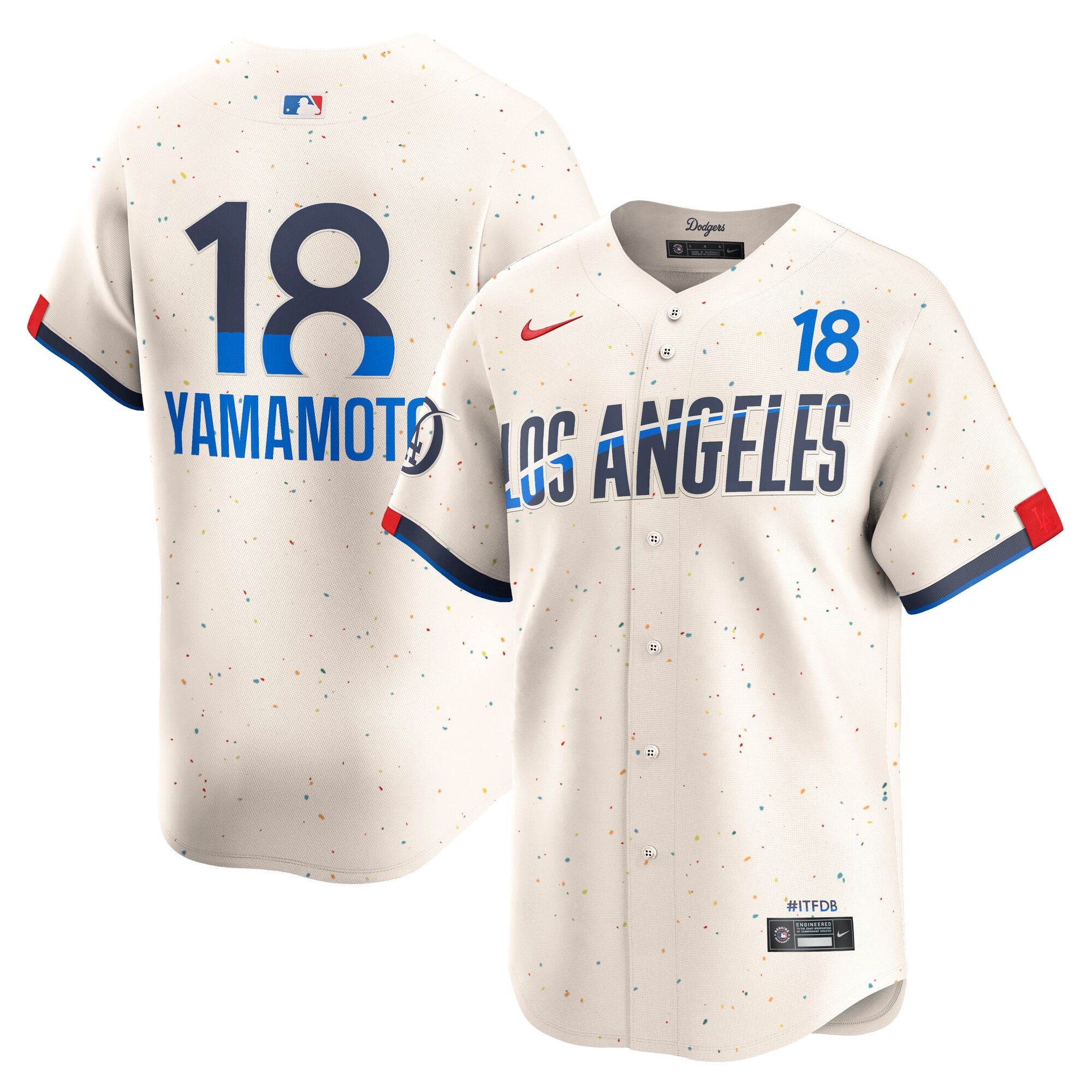 Men's Nike Yoshinobu Yamamoto Cream Los Angeles Dodgers City