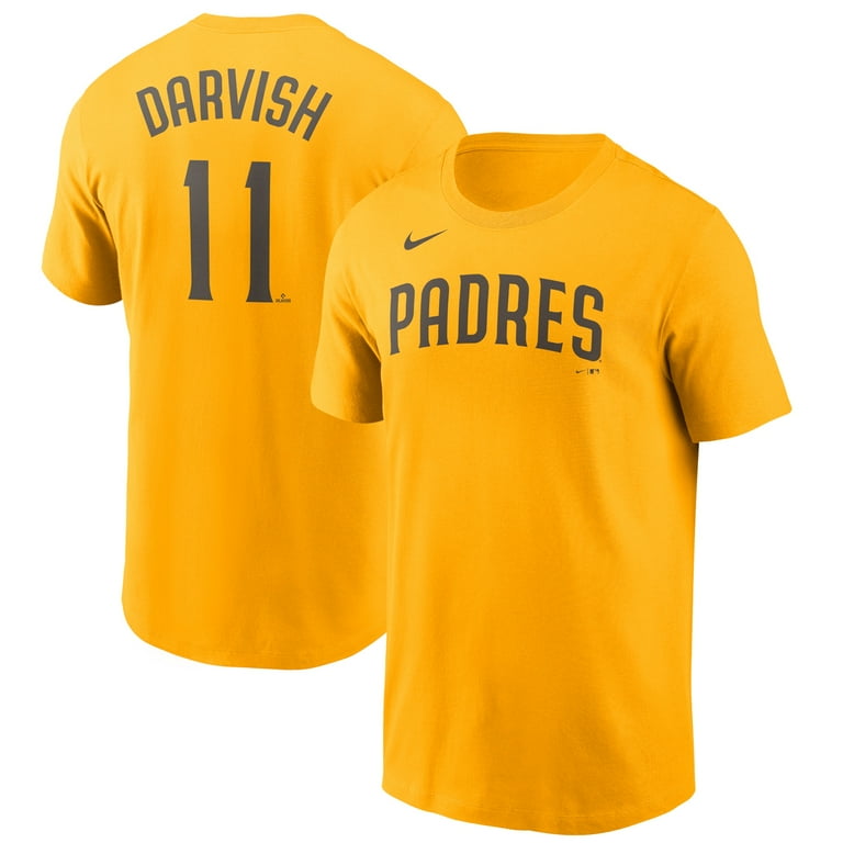 Men's Nike Yu Darvish Gold San Diego Padres Name & Number T