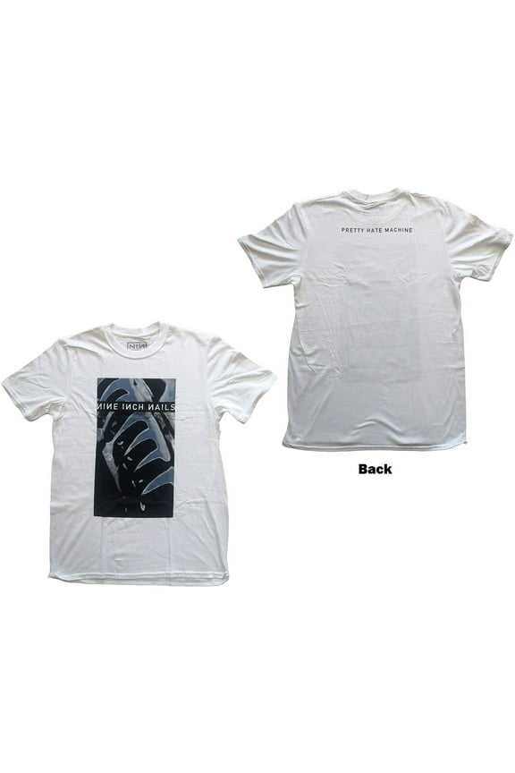 Men's Nine Inch Nails Pretty Hate Machine (Back Print) Slim Fit T-shirt Medium White