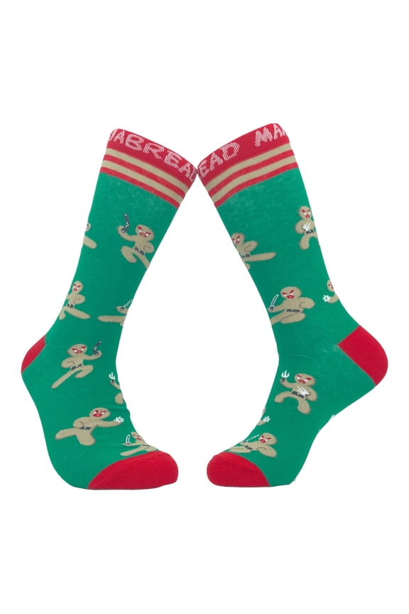 Men's Ninja Bread Man Socks Funny Gingerbread Christmas Ninja Novelty Footwear