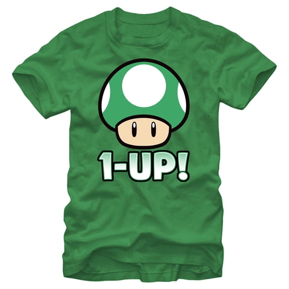 Men's Nintendo 1-Up Mushroom Graphic Tee Kelly Green Medium