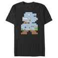 thumbnail image 1 of Men's Nintendo 8-Bit Mario Gameplay Silhouette  Graphic Tee Black X Large, 1 of 4