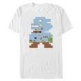 thumbnail image 1 of Men's Nintendo 8-Bit Mario Gameplay Silhouette  Graphic Tee White Small, 1 of 4