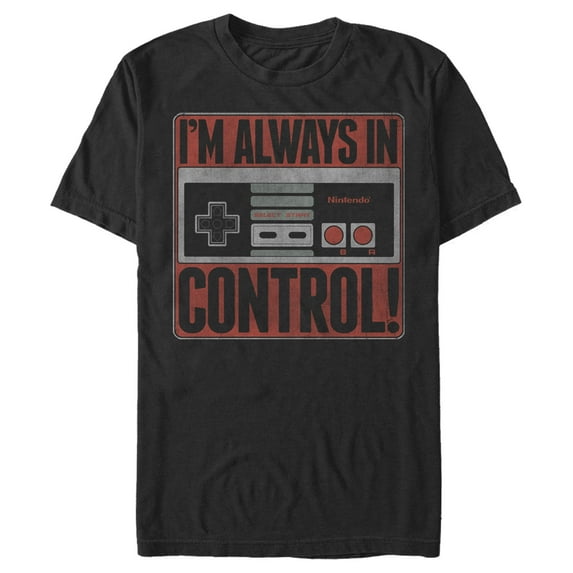 Men's Nintendo Always in Control Graphic Tee Black Medium