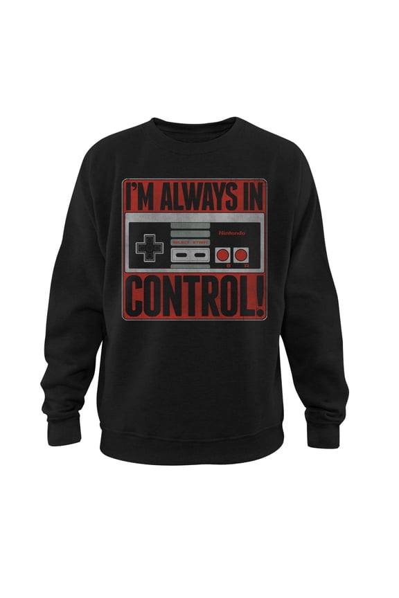 Men's Nintendo Always in Control  Sweatshirt Black 2X Large