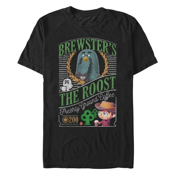 Men's Nintendo Animal Crossing Brewster's The Roost Poster  Graphic T-Shirt