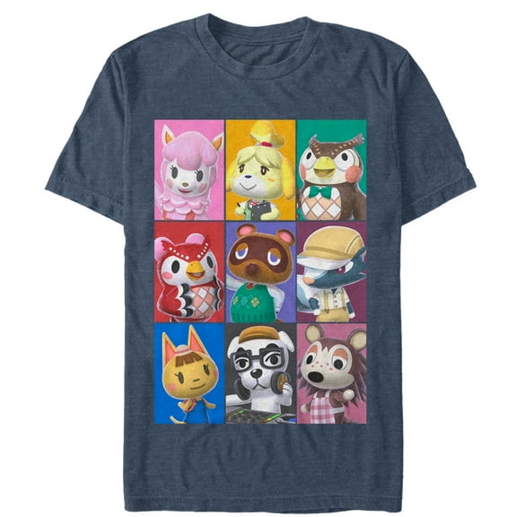 Men's Nintendo Animal Crossing Characters  Graphic Tee Navy Blue Large