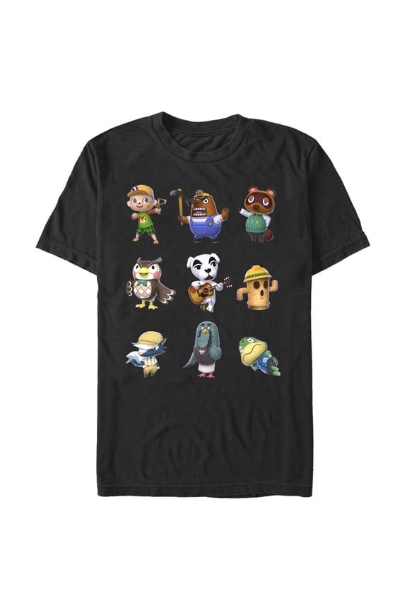 Men's Nintendo Animal Crossing Favorite Characters Graphic Tee Black X Large