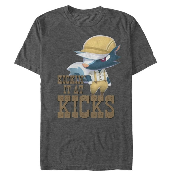 Men's Nintendo Animal Crossing Kicks Graphic Tee Charcoal Heather 2X Large