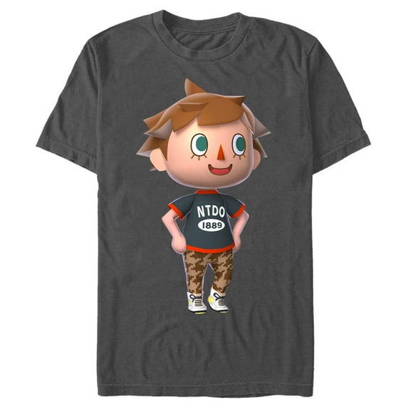 Men's Nintendo Animal Crossing NTDO Villager Graphic Tee Charcoal 3X Large