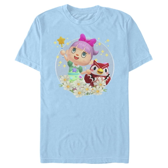 Men's Nintendo Animal Crossing New Horizons Flower Magic Graphic Tee Light Blue X Large
