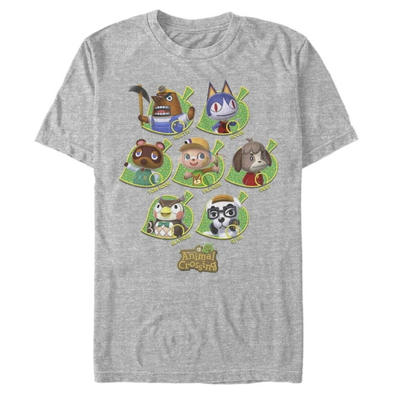 Men's Nintendo Animal Crossing New Leaf Towns People Graphic Tee Athletic Heather Large