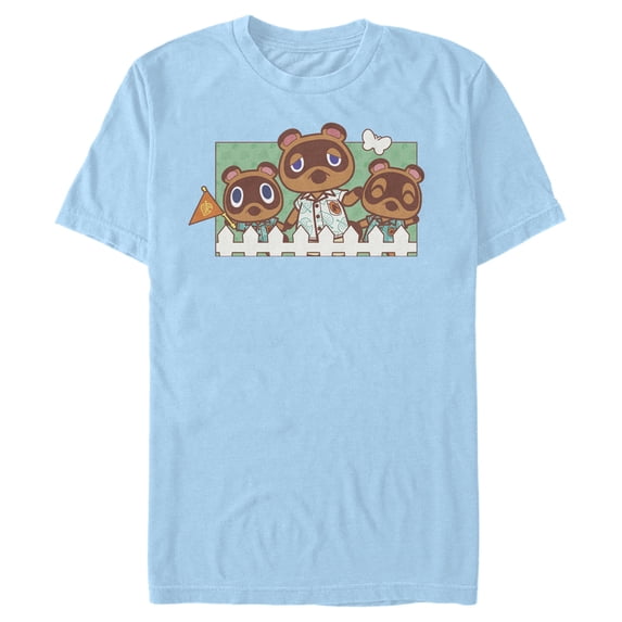 Men's Nintendo Animal Crossing Nook Family Portrait Graphic Tee Light Blue X Large