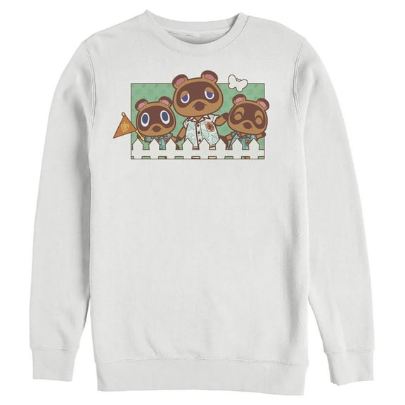 Men's Nintendo Animal Crossing Nook Family Portrait  Sweatshirt White 2X Large