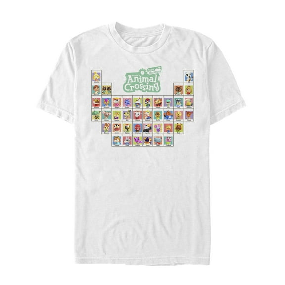 Men's Nintendo Animal Crossing Periodic Table  Graphic Tee White Small