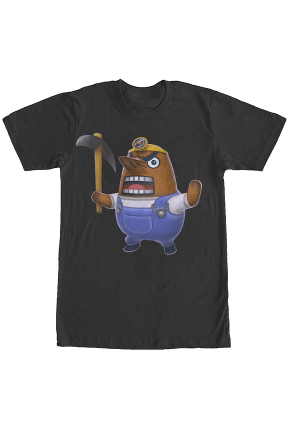 Men's Nintendo Animal Crossing Resetti Mole Graphic Tee Black Medium