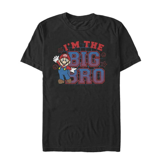 Men's Nintendo Big Bro Mario Graphic Tee Black Medium