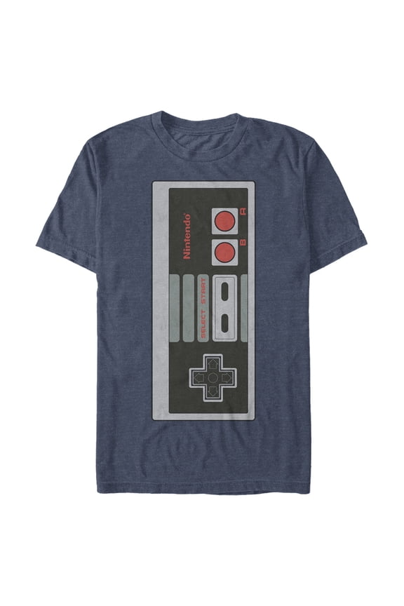 Men's Nintendo Big NES Controller  Graphic Tee Navy Blue Heather 5X Large